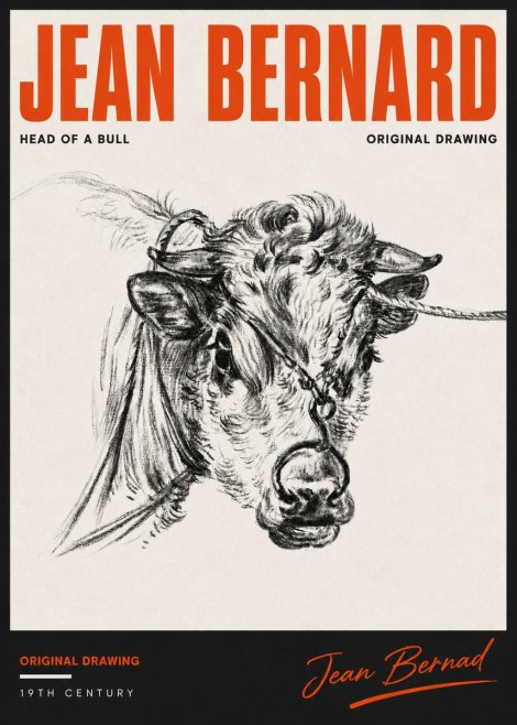 Jean Bernard Head of a Bull No6 - Plakat