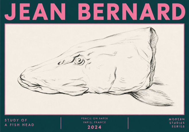 Jean Bernard Study of a Fish Head No6 - Plakat