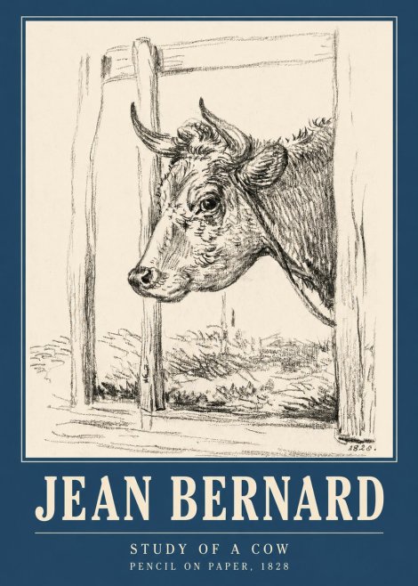 Jean Bernard Study of a Cow XVIII No3 - Plakat
