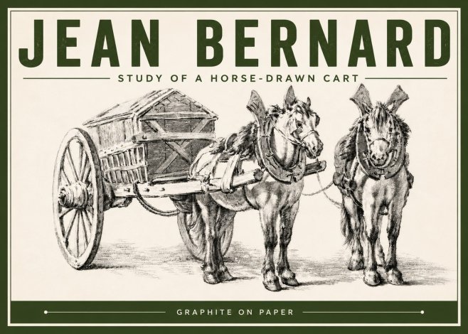 Jean Bernard Horse Team and Cart No6 - Plakat