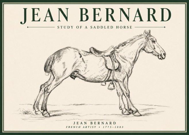 Jean Bernard Study of a Saddled Horse No4 - Plakat
