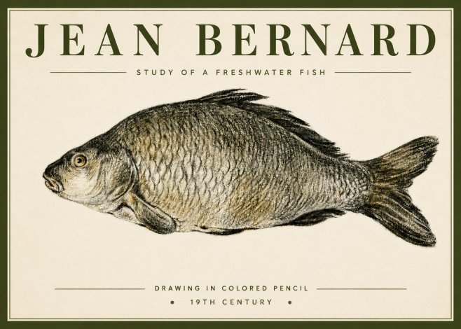 Jean Bernard Study of a Freshwater Fish No4 - Plakat