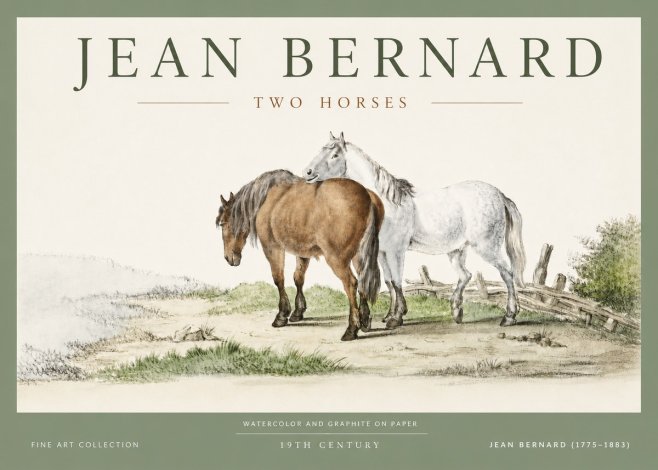 Jean Bernard Two Horses II No4 - Plakat