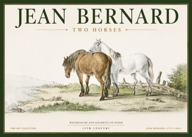 Jean Bernard Two Horses II No6 - Plakat