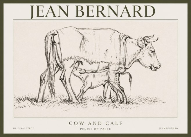 Jean Bernard Cow and Calf II No1 - Plakat