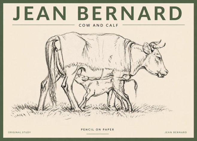 Jean Bernard Cow and Calf II No3 - Plakat