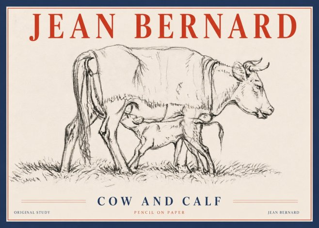 Jean Bernard Cow and Calf II No4 - Plakat