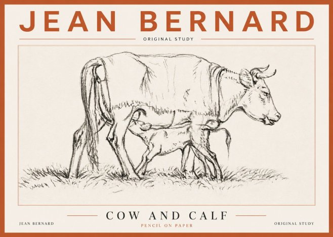 Jean Bernard Cow and Calf II No5 - Plakat