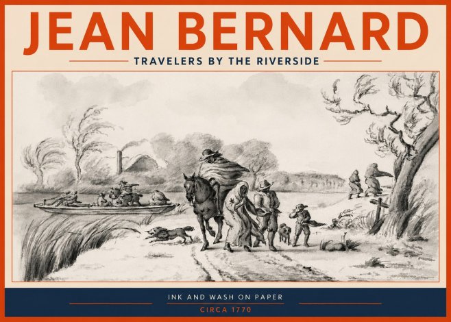 Jean Bernard Travelers by the Riverside No3 - Plakat