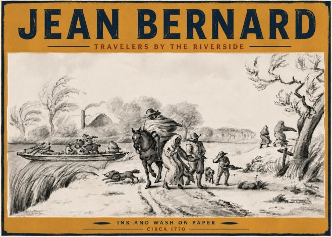 Jean Bernard Travelers by the Riverside No6 - Plakat