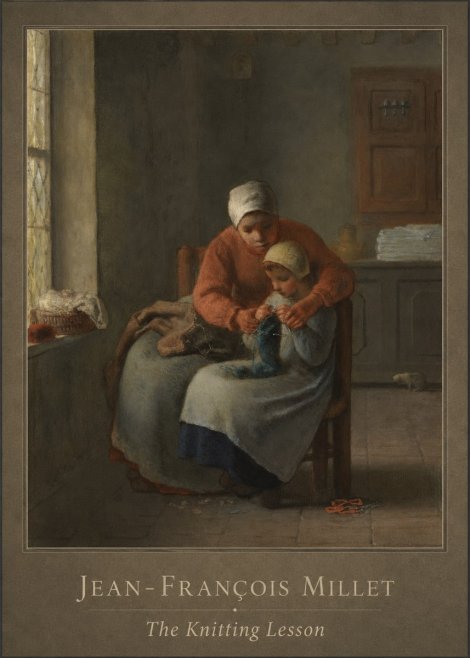 Jean-François Millet The Knitting Lesson II No1 - Plakat