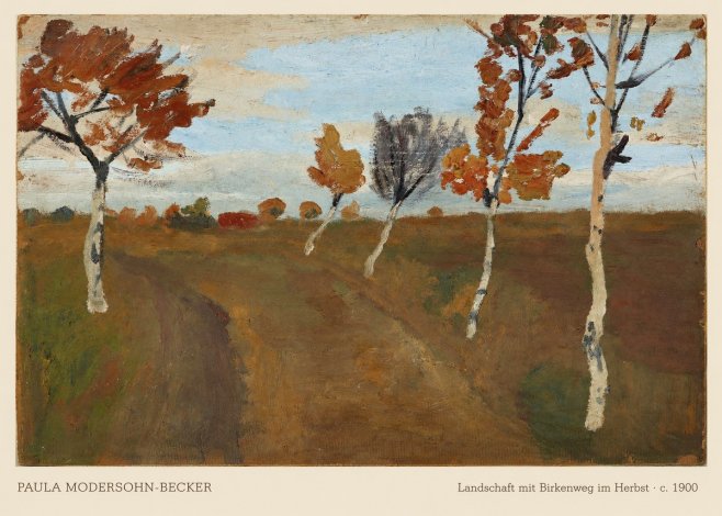 Paula Modersohn-Becker Landschaft Mit Birkenweg Im Herbst No6 - Plakat