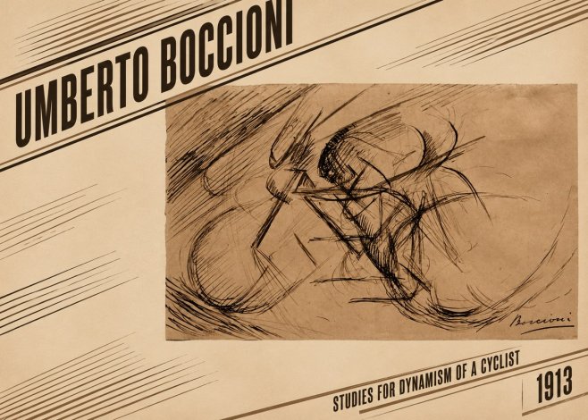 Umberto Boccioni Studies for Dynamism of a Cyclist No2 - Plakat