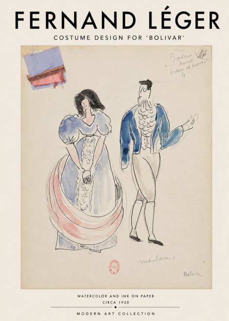 Fernand Léger Costume Design for 'Bolivar' No3 - Plakat