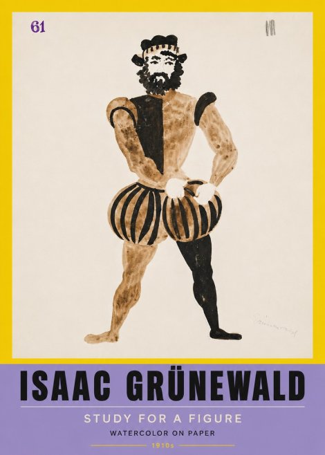 Isaac Grünewald Study for a Figure No5 - Plakat