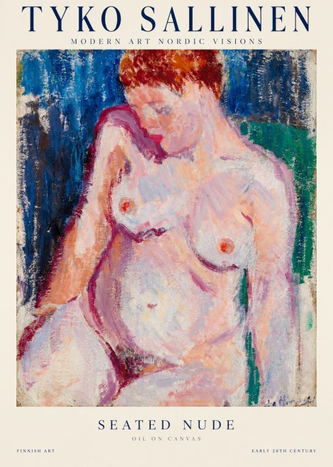 Tyko Sallinen Seated Nude No1 - Plakat
