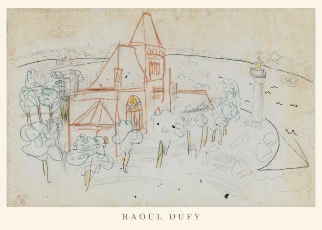 Raoul Dufy Coastal Church and Lighthouse No6 - Plakat