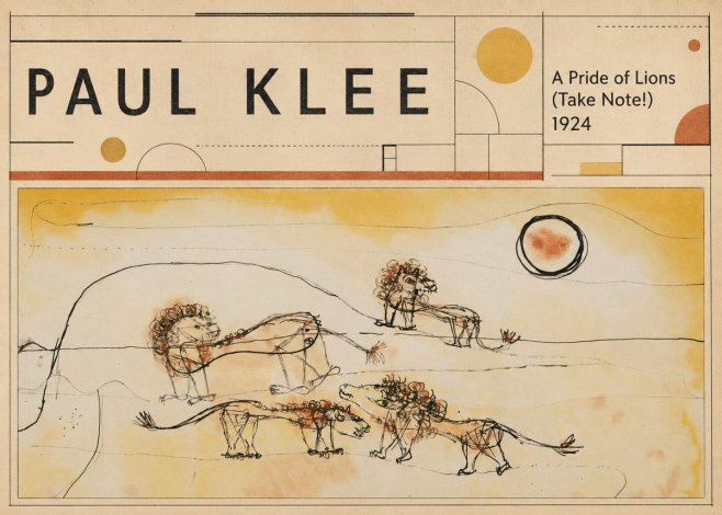 Paul Klee A Pride of Lions (Take Note!) No3 - Plakat