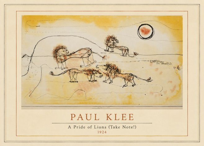 Paul Klee A Pride of Lions (Take Note!) No4 - Plakat