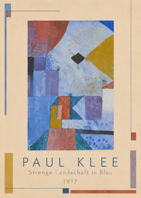 Paul Klee Strenge Landschaft in Blau No1 - Plakat