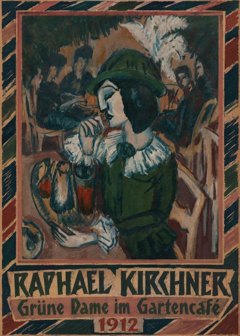 Raphael Kirchner Grüne Dame Im Gartencafé No5 - Plakat