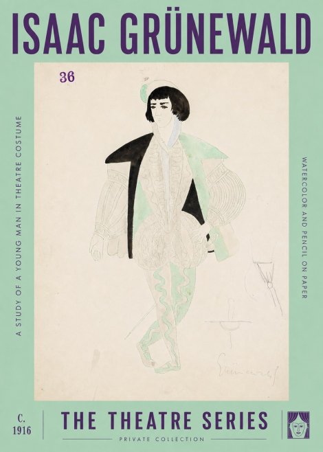 Isaac Grünewald A Study of a Young Man in Theatre Costume No2 - Plakat