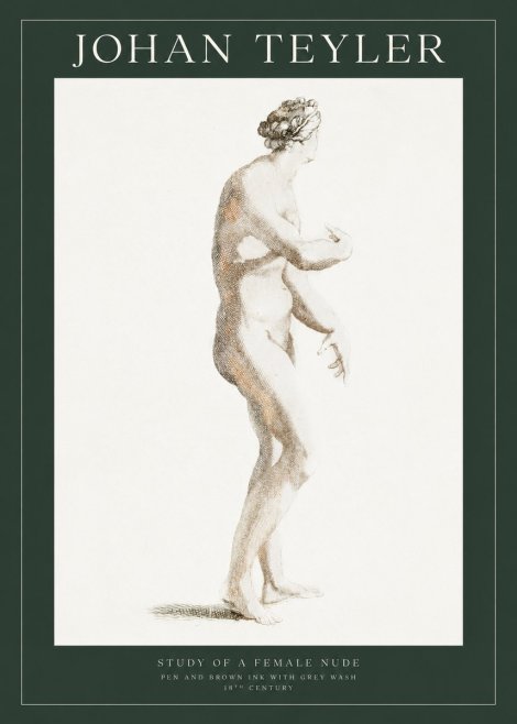 Johan Teyler Study of a Female Nude No1 - Plakat