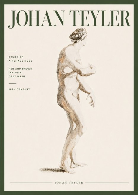 Johan Teyler Study of a Female Nude No4 - Plakat