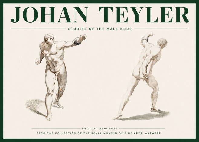 Johan Teyler Studies of the Male Nude No4 - Plakat