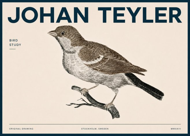 Johan Teyler Bird Study II No4 - Plakat
