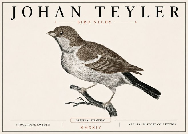 Johan Teyler Bird Study II No6 - Plakat