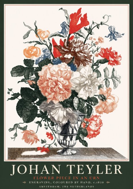 Johan Teyler Flower Piece in an Urn II No4 - Plakat