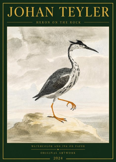 Johan Teyler Heron on the Rock No3 - Plakat