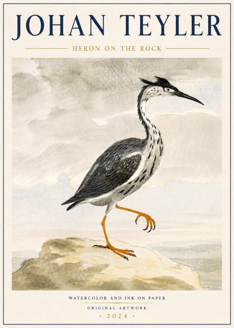 Johan Teyler Heron on the Rock No6 - Plakat