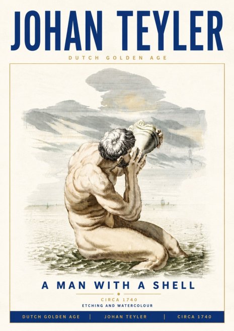 Johan Teyler A Man with a Shell No6 - Plakat