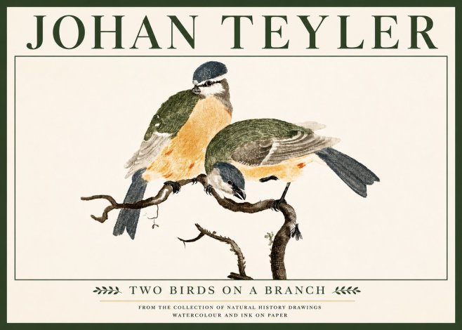 Johan Teyler Two Birds on a Branch No5 - Plakat