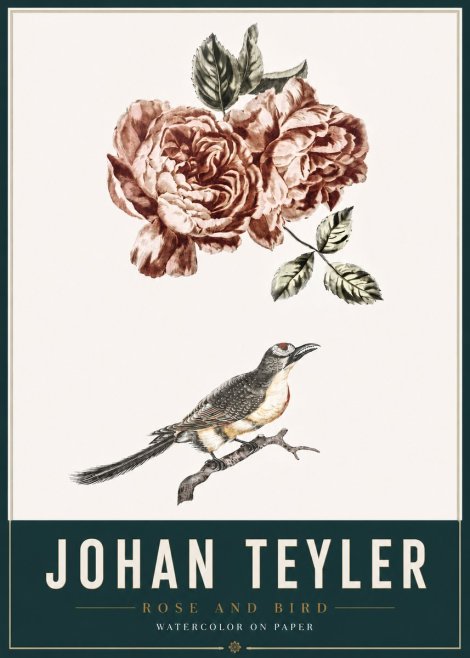Johan Teyler Rose and Bird II No3 - Plakat