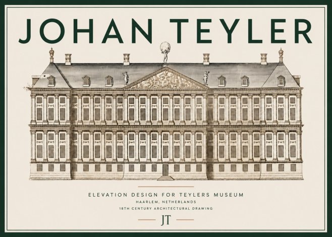 Johan Teyler Elevation Design for Teylers Museum, Haarlem No4 - Plakat