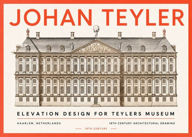 Johan Teyler Elevation Design for Teylers Museum, Haarlem No5 - Plakat
