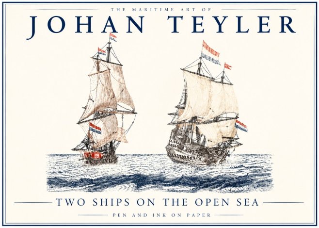 Johan Teyler Two Ships on the Open Sea No3 - Plakat