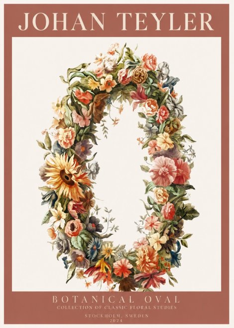 Johan Teyler Floral Oval No3 - Plakat