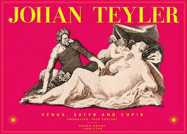 Johan Teyler Venus, Satyr and Cupid No4 - Plakat