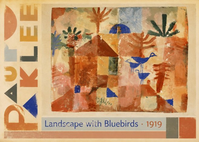 Paul Klee Landscape with Bluebirds No5 - Plakat