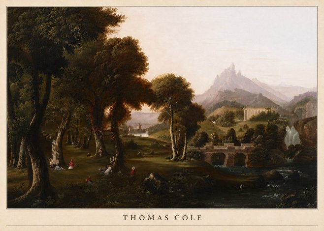 Thomas Cole The Old Mill, Sunset No5 - Plakat
