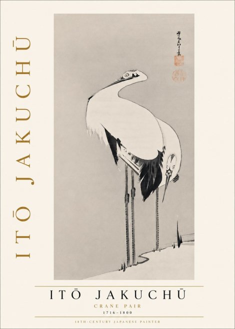 Itō Jakuchū Crane Pair No5 - Plakat