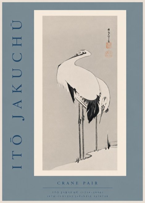 Itō Jakuchū Crane Pair No6 - Plakat