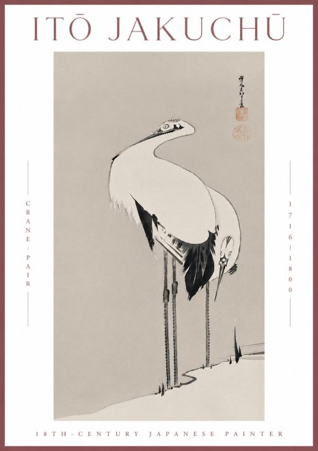 Itō Jakuchū Crane Pair No7 - Plakat