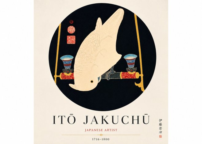 Itō Jakuchū White Cockatoo No6 - Plakat