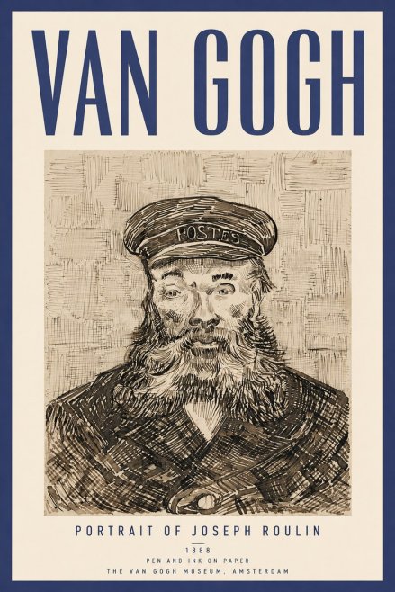 Van Gogh Portrait of Joseph Roulin I No4 - Plakat