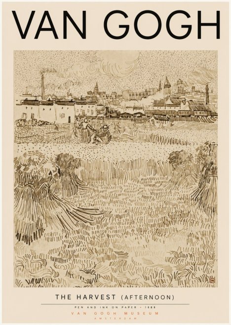 Van Gogh The Harvest (Afternoon) No3 - Plakat